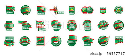 Mauritania flag, vector illustration on a white background 59557717