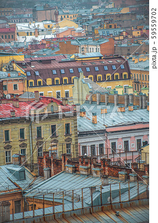 St. Petersburg in winter, view from above. 59559702