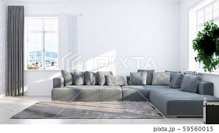 Living room interior in scandinavian style . 3D rendering 59560015