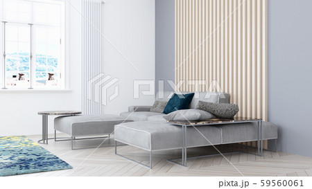 Living room interior in scandinavian style . 3D rendering Living room interior in scandinavian style . 3D rendering 59560061