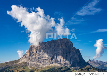 the Sassolungo - Langkofel group, valley Gardena. Dolomites, Italy the Sassolungo - Langkofel group, valley Gardena. Dolomites, Italy 59560593