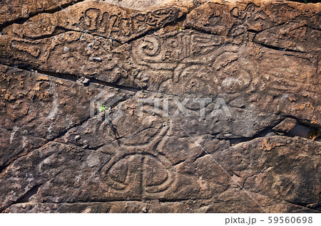 Rock paintings of ancient civilizations. Made by the aborigines of Central America by the Taino 59560698