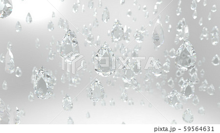 涙型 ドロップカット ダイヤモンド クリスタル バックグランド白系 Cgのイラスト素材