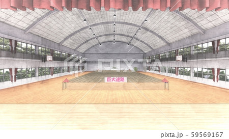 体育館　学校　ダンボール迷路  人なし  イラスト83 59569167