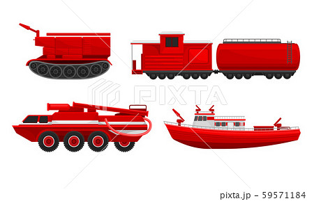 Different techniques for fighting fires. Vector illustration on a white background. 59571184