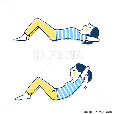 腹筋運動する女性 59571880