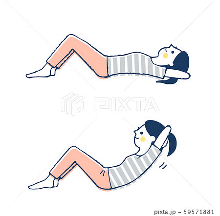 腹筋運動する女性 59571881