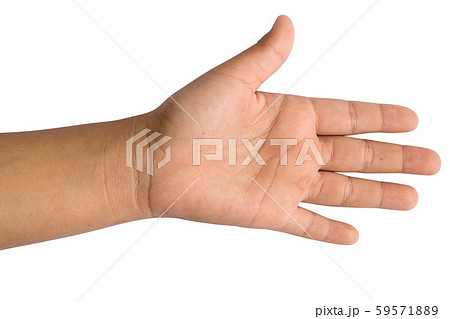 child hand show isolated on a white background 59571889