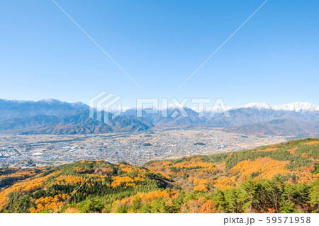 大町市・鷹狩山からの眺め (秋) 大町市・鷹狩山からの眺め (秋) 59571958