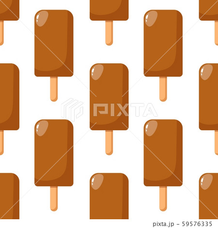 Bright flat seamless pattern with ice cream. Bright flat seamless pattern with ice cream. 59576335