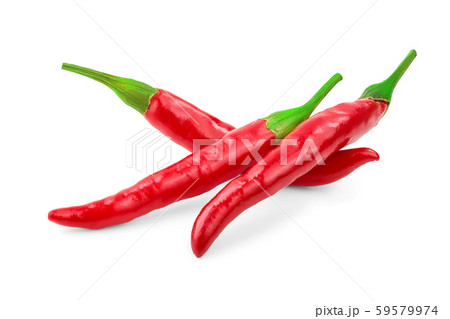 red hot chili peppers isolated on white background 59579974