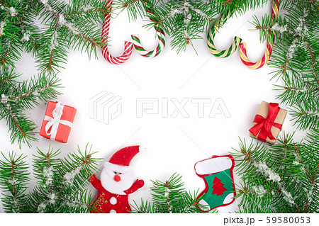 Christmas frame decorated isolated on white background with copy space for your text Christmas frame decorated isolated on white background with copy space for your text 59580053