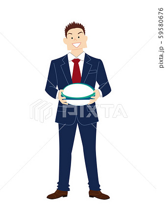 ラグビーボールを持つビジネスマン 59580676