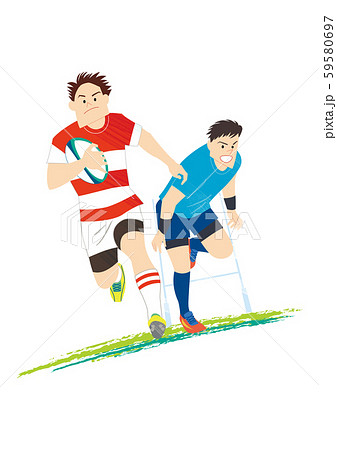 試合をするラグビー選手 59580697