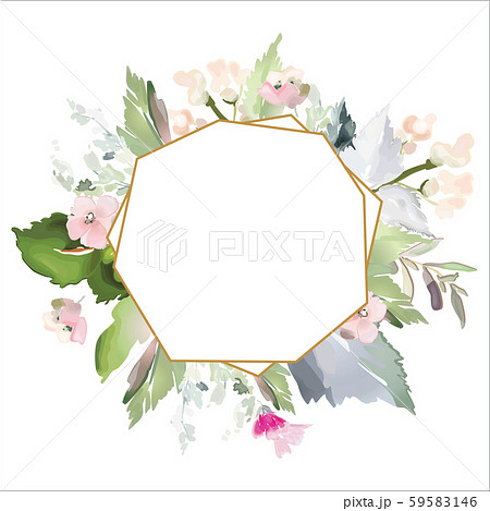 Vector card with floral pattern in watercolor 59583146
