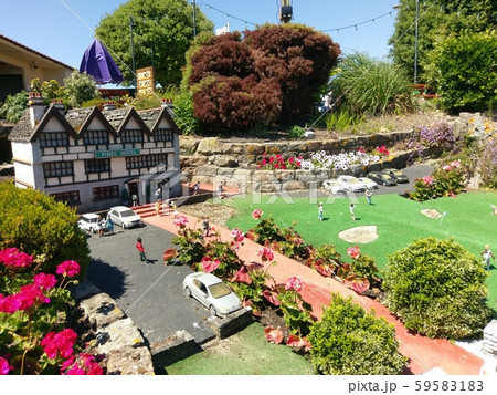 Great Yarmouth, Norfolk, England, June 30, 2018. Merrivale Model Village. Great Yarmouth, Norfolk, England, June 30, 2018. Merrivale Model Village. 59583183