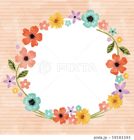 華やかなお花のフレーム03のイラスト素材