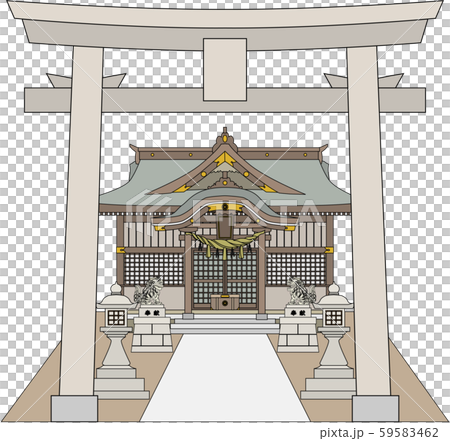 神社レイアウト3縁ありのイラスト素材