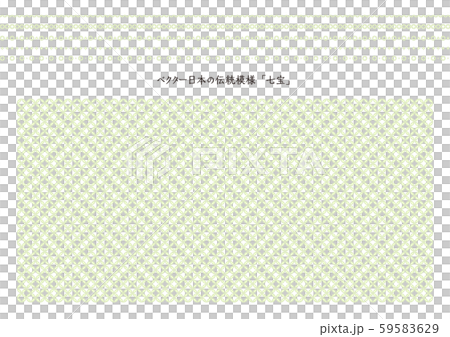 ベクター日本の伝統模様　七宝　飾り罫入り 59583629