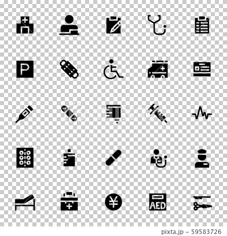 ホームページ用アイコン セット 病院 2のイラスト素材