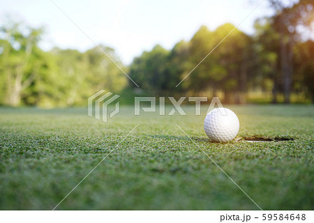 Golf ball on green in beautiful golf course at Golf ball on green in beautiful golf course at 59584648