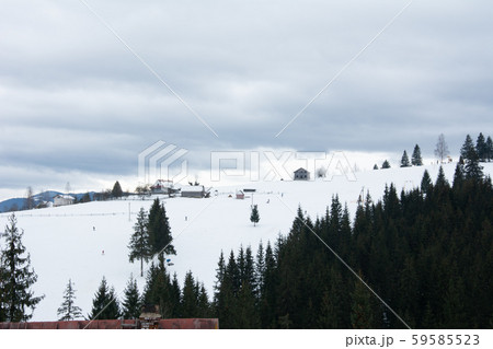 Beautiful winter landscape and ski tracks of Beautiful winter landscape and ski tracks of 59585523