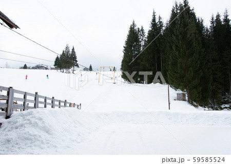 Beautiful winter landscape and ski tracks of Beautiful winter landscape and ski tracks of 59585524