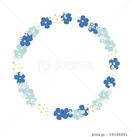 Vector floral wreath. Nature frame with flowers and leaves. 59586891