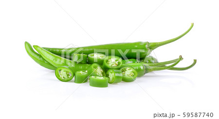 green hot chili pepper isolated on white 59587740