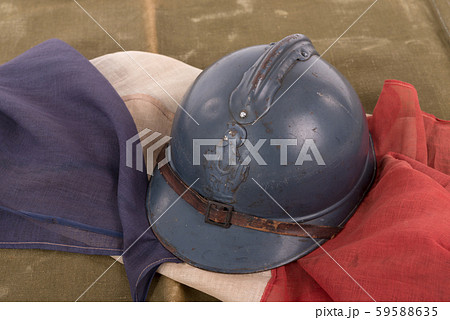 french military helmet of the First World War on 59588635