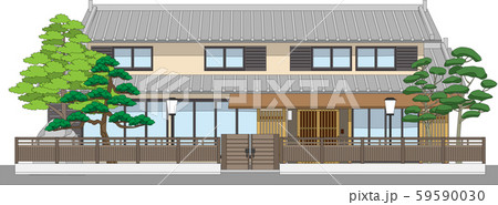 塀付和風家屋23縁取りあり 塀付和風家屋23縁取りあり 59590030