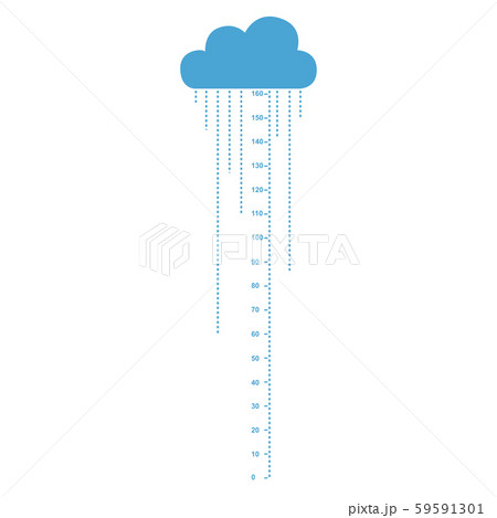 Kids height ruler with a cloud and a rain for wall decals, wall stickers - Vector Kids height ruler with a cloud and a rain for wall decals, wall stickers - Vector 59591301