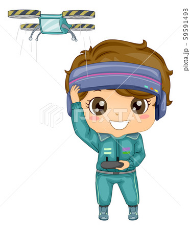 Kid Boy Drone Race Illustration Kid Boy Drone Race Illustration 59591493
