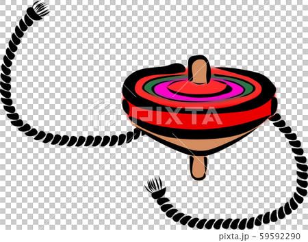 A string for turning colorful spinning tops, which is one of the traditional Japanese toys A string for turning colorful spinning tops, which is one of the traditional Japanese toys 59592290
