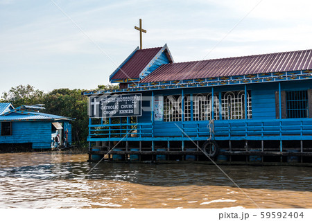 Floating village, Cambodia, Tonle Sap, Koh Rong island. Floating village, Cambodia, Tonle Sap, Koh Rong island. 59592404