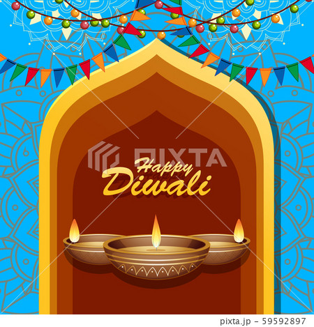 Background with mandala pantern for happy diwali 59592897