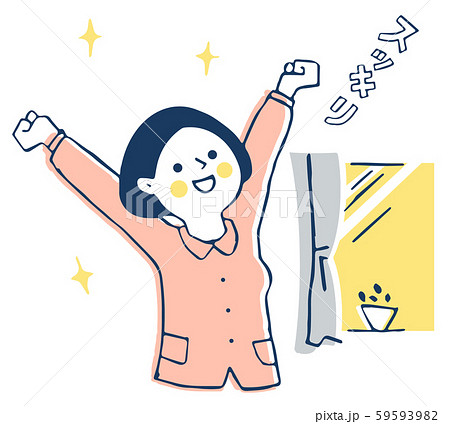 スッキリした目覚めの女性 スッキリした目覚めの女性 59593982
