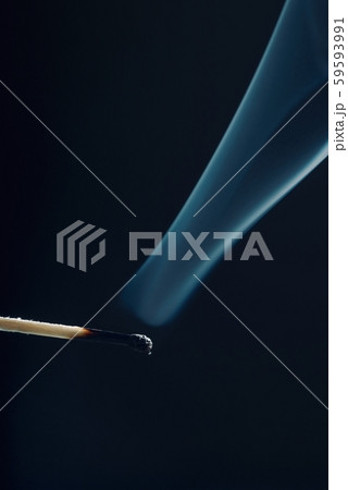 Match stick with burnt head and smoke around Match stick with burnt head and smoke around 59593991