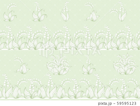Lily of the valley, may-lily Seamless pattern 59595123