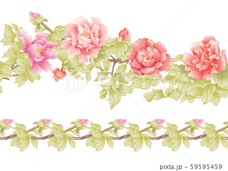 Peony tree branch with flowers 59595459