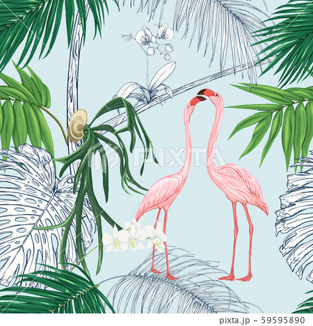 Seamless pattern, background. with tropical plants Seamless pattern, background. with tropical plants 59595890