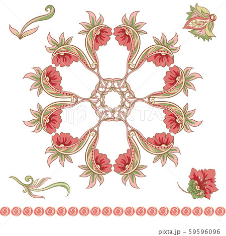 Pattern with traditional paisley. Floral vector Pattern with traditional paisley. Floral vector 59596096