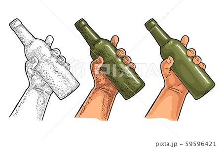Man and woman hands holding, clinking with beer 59596421