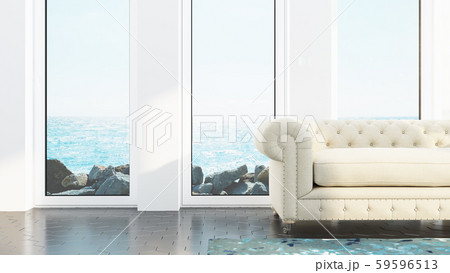 Modern Design living room interior with sea view . 3D rendering 59596513