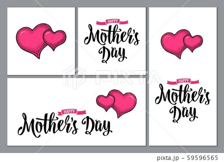 Two human heart. Happy Mother s Day lettering. 59596565