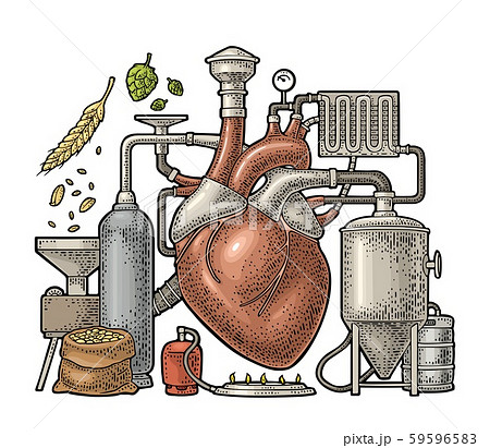 Brewery process on factory beer with tanks, Brewery process on factory beer with tanks, 59596583