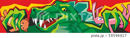 Cartoon Godzilla. Vector illustration for Claw Cartoon Godzilla. Vector illustration for Claw 59596927
