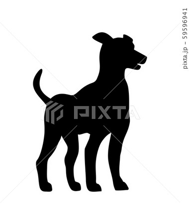 Puppy great dane icon. Dog standing silhouette. 59596941