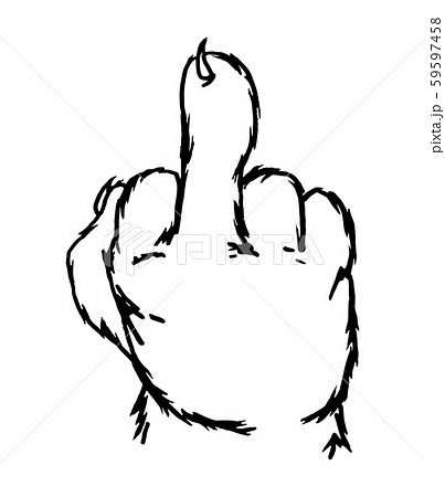 Cat paw show middle finger. Sign fuck you. Vector Cat paw show middle finger. Sign fuck you. Vector 59597458