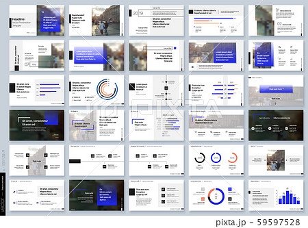 Blue presentation templates elements on a white background. Vector infographics. Use in Presentation 59597528